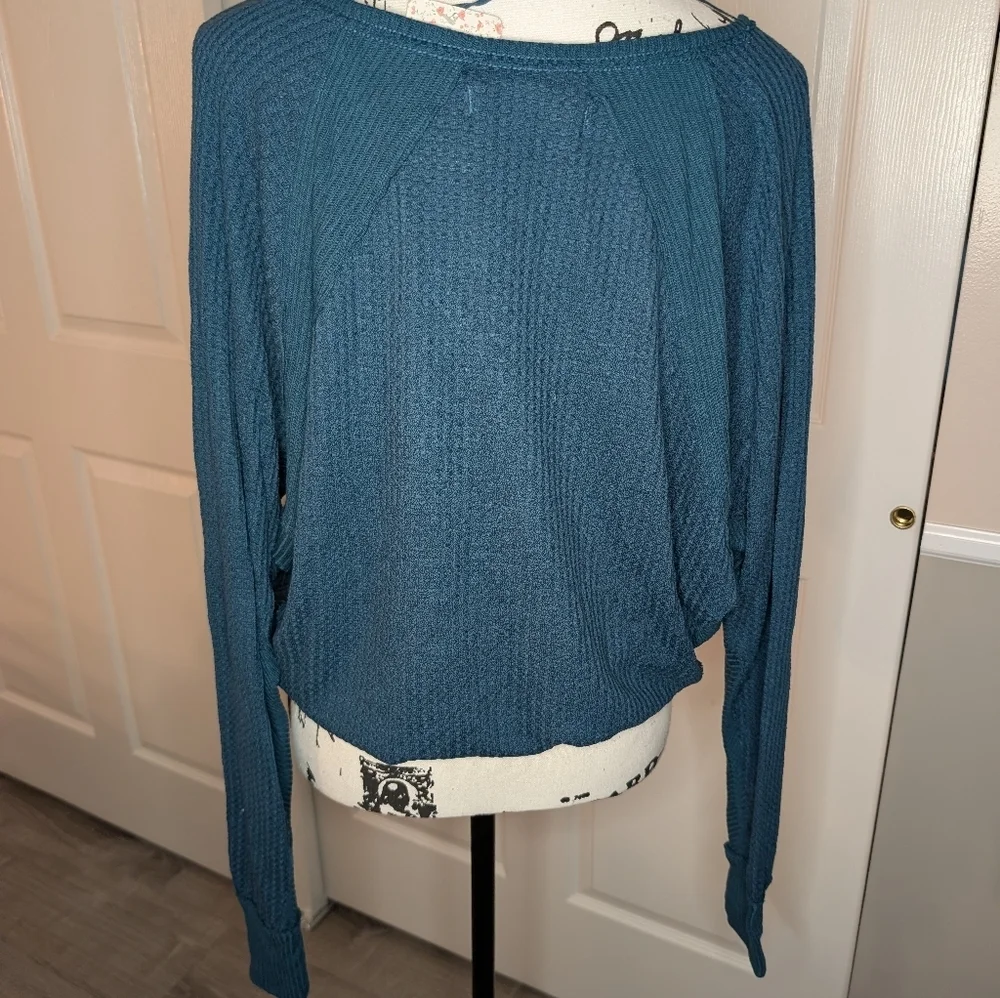 NWT Free People Waffle Knit V-Neck Top